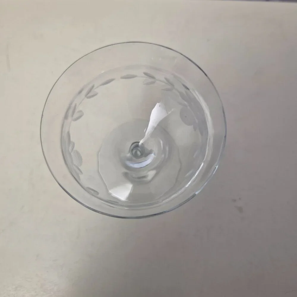 Unbranded Vintage Hand Etched Stemware Wine Glass